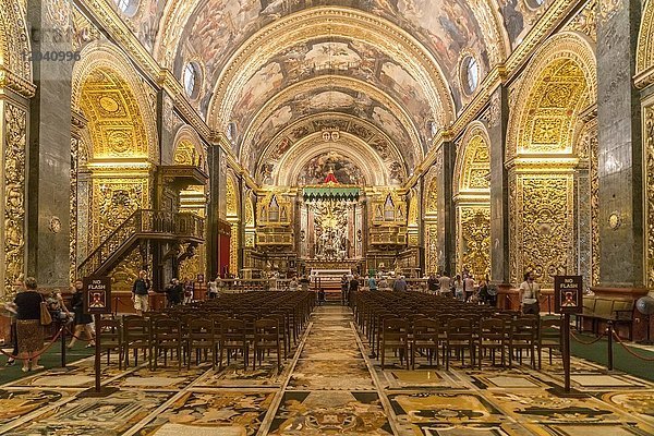 Prunkvoller Innenraum der römisch-katholischen St. John?s Co-Cathedral  Valletta  Malta  Europa