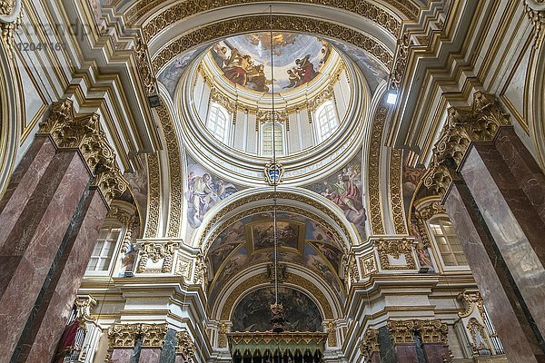 Kuppel  Innenraum der Kathedrale St. Paul  Mdina  Malta  Europa
