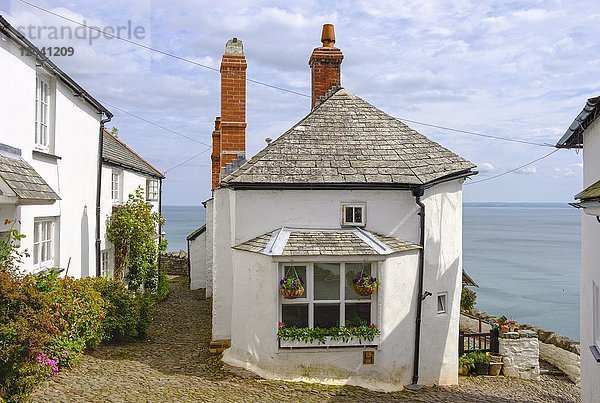 Kleines Haus am Meer  Clovelly  Devon  England  Großbritannien  Europa