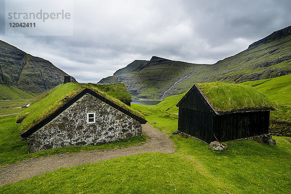 Museum der überwucherten Häuser  Saksun  Streymoy  Färöer Inseln  Dänemark  Europa