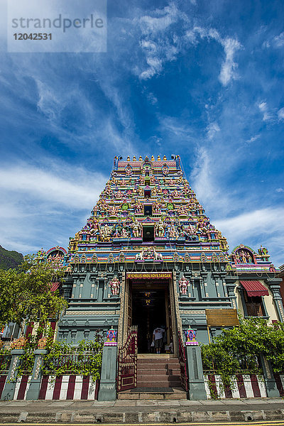 Der Hindu-Tempel Arul Mihu Navasakthi Vinayagar  Victoria  Mahe  Republik Seychellen  Indischer Ozean  Afrika