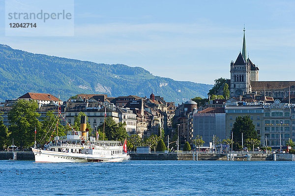 Dampfschiff  Genfer See  Genf  Schweiz  Europa