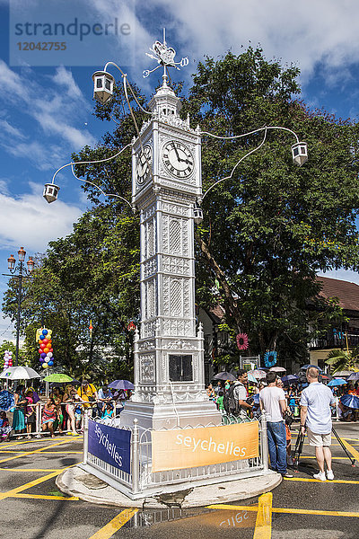 Der Victoria Clocktower in der Innenstadt von Victoria  Mahe  Republik Seychellen  Indischer Ozean  Afrika