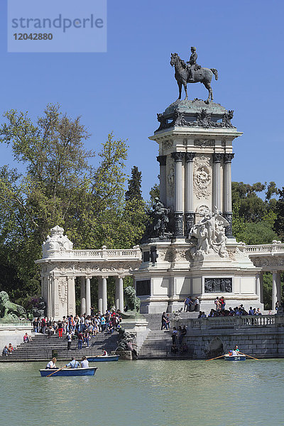 Denkmal von König Alfonso XII.  Retiro Park (Parque del Buen Retiro)  Madrid  Spanien  Europa