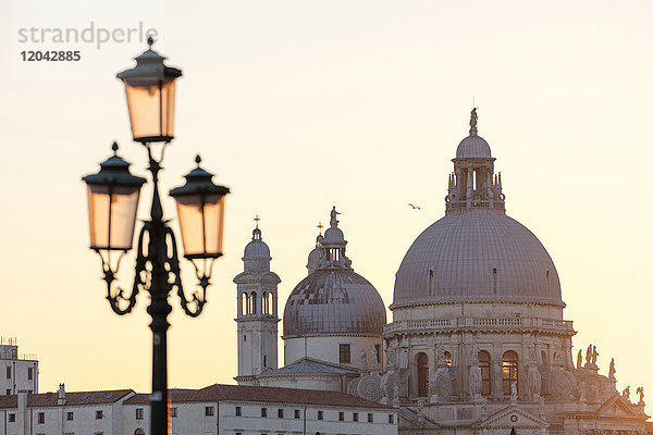 Kuppeln von Santa Maria Della Salute bei Sonnenuntergang  Venedig  UNESCO-Weltkulturerbe  Venetien  Italien  Europa