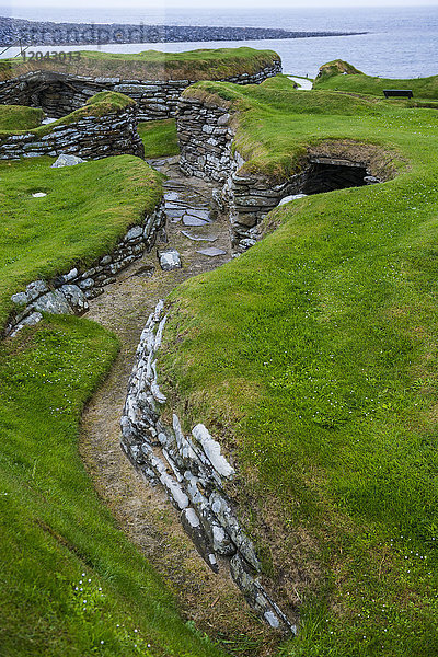 Die neolithische Steinsiedlung von Skara Brae  UNESCO-Weltkulturerbe  Orkney-Inseln  Schottland  Vereinigtes Königreich  Europa