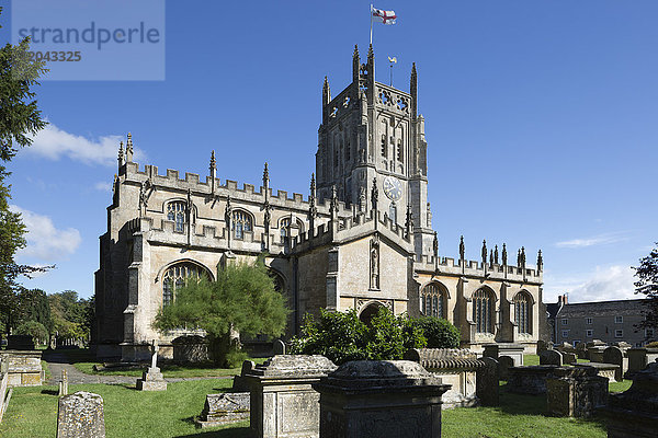 St. Mary's Church  Fairford  Cotswolds  Gloucestershire  England  Vereinigtes Königreich  Europa