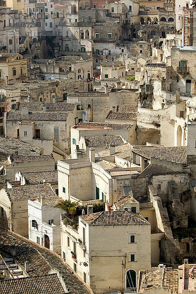 Dachstadtbild  Matera  Basilikata  Italien