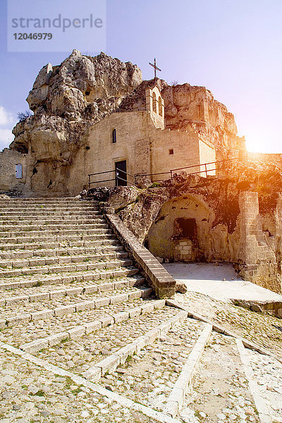 In Vulkangestein gebaute Kirche in Matera  Basilikata  Italien