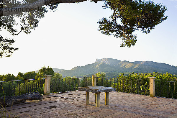 Terrasse mit Blick auf die Berge