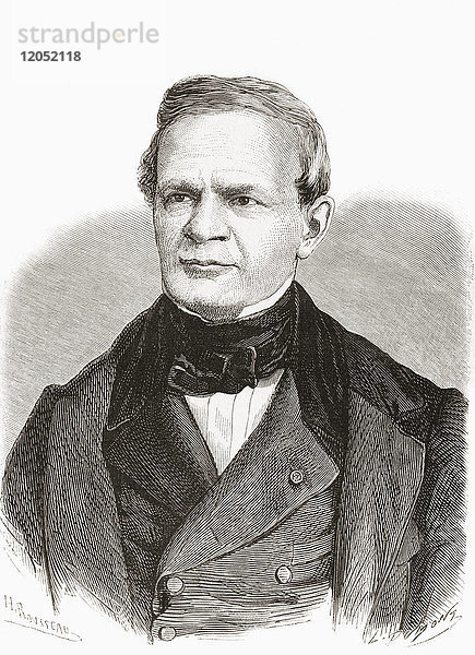 Alfred-Auguste Cuvillier-Fleury  1802 - 1887. Französischer Historiker und Literaturkritiker. Aus L'Univers Illustre   veröffentlicht 1867.