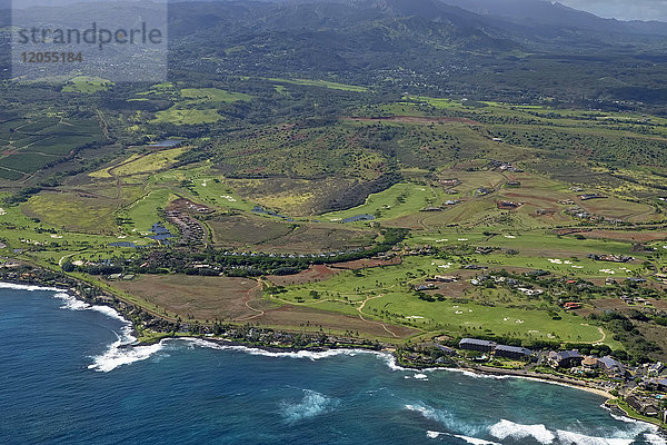 USA  Hawaii  Kauai  Südküste  Golfplatz  Luftbild