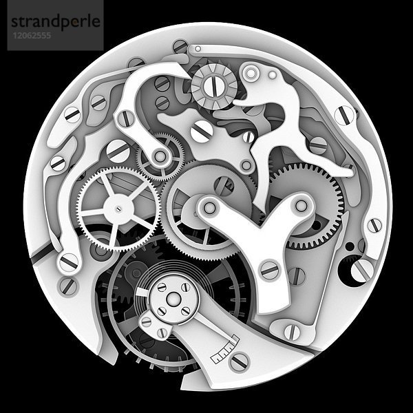 Mechanische Uhr innen  Illustration