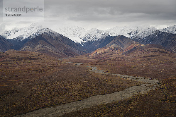 Polychrome Bergkette im Denali-Nationalpark  Alaska  Vereinigte Staaten von Amerika  Nordamerika