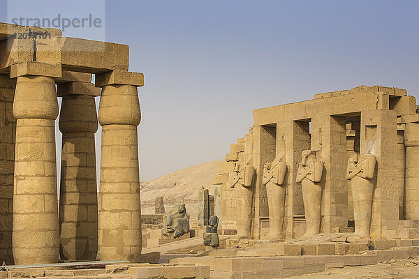 Der Tempel von Ramses II (Ramesseum)  UNESCO-Weltkulturerbe  Westjordanland  Luxor  Ägypten  Nordafrika  Afrika