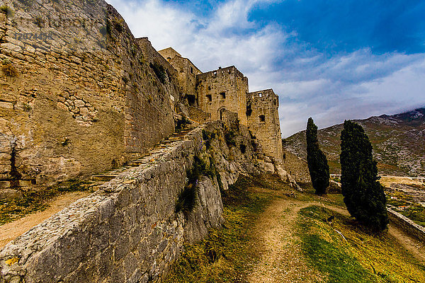 Blick von der Festung von Klis  wo Game of Thrones gedreht wurde  Kroatien  Europa