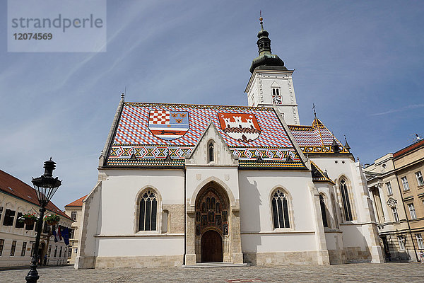Markuskirche am Marktplatz  Regierungsviertel  Oberstadt  Zagreb  Kroatien  Europa