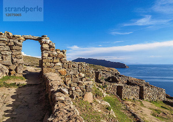 Ruinen von Chinkana  Insel der Sonne  Titicacasee  Departement La Paz  Bolivien  Südamerika