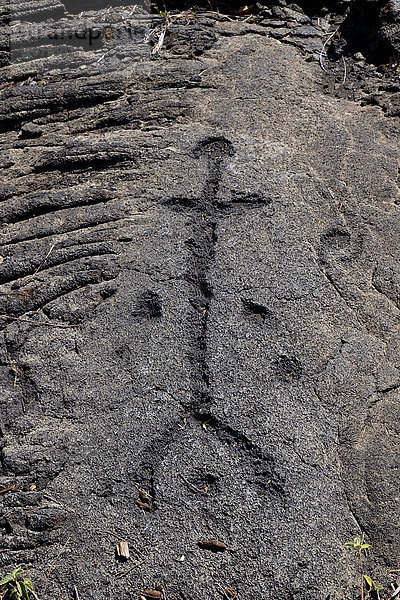 USA  Hawaii  Große Insel  Hawai'i Vulkane Nationalpark  Pu'u Loa Petroglyph