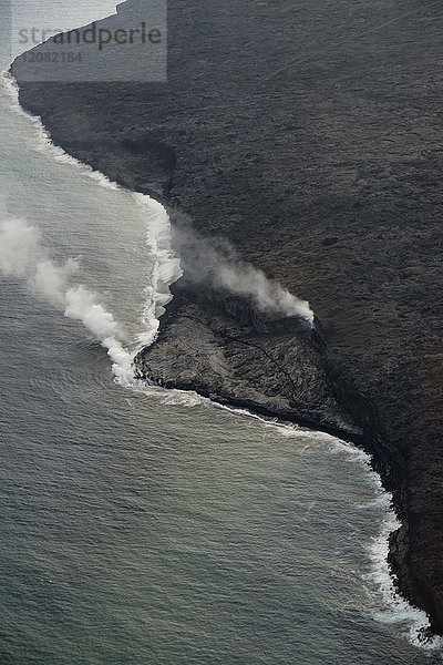 USA  Hawaii  Big Island  Hawai'i Volcanoes National Park  Lavastrom  Luftaufnahme