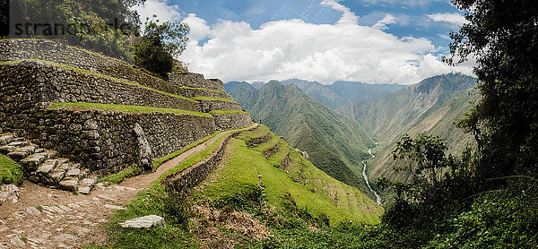 Intipata auf dem Inkapfad  Inka  Huanuco  Peru  Südamerika