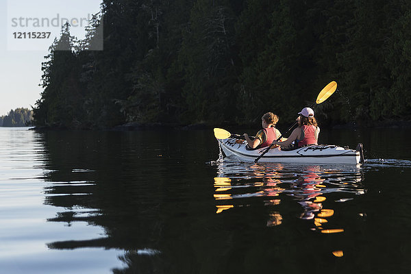 Kajakfahren im Clayoquot Sound  Vancouver Island; Tofino  British Columbia  Kanada