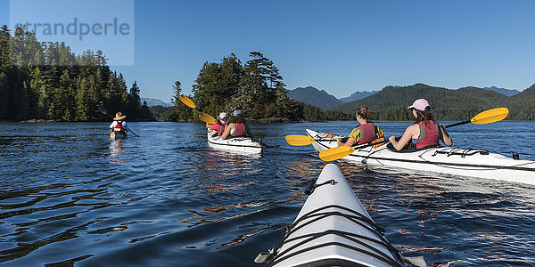 Kajakfahren im Clayoquot Sound  Vancouver Island; Tofino  British Columbia  Kanada