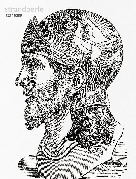 Masinissa oder Masensen  ca. 238 - 148 v. Chr.  auch Massinissa und Massena genannt. Erster König von Numidien. Aus Ward and Lock's Illustrated History of the World  veröffentlicht ca. 1882.