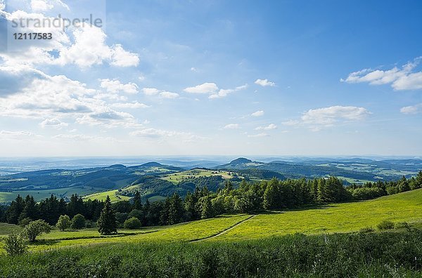 Blick von der Wasserkuppe  Naturpark Hessische Rhön  Hessen  Deutschland  Europa