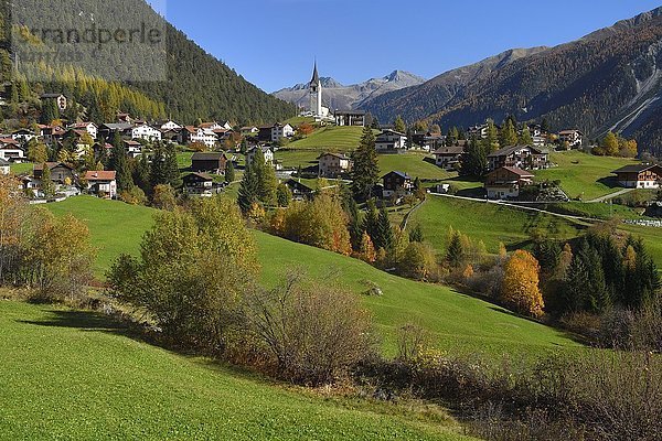 Bergdorf Schmitten  Albula  Kanton Graubünden  Schweiz  Europa