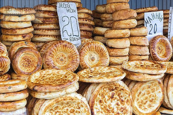 Bäckerstand  Osh-Markt  Bischkek  Kirgisistan  Asien