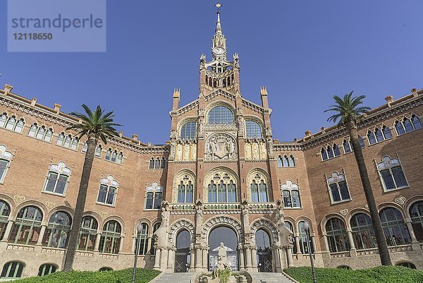 Hospital de la Santa Creu i Sant Pau von dem Architekten Lluís Domènech i Montaner  Barcelona  Katalonien  Spanien  Europa