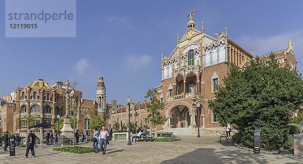 Hospital de la Santa Creu i Sant Pau von dem Architekten Lluís Domènech i Montaner  Barcelona  Katalonien  Spanien  Europa