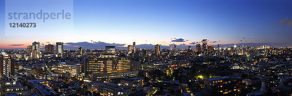 Stadtpanorama von Tokio  Tokio  Japan