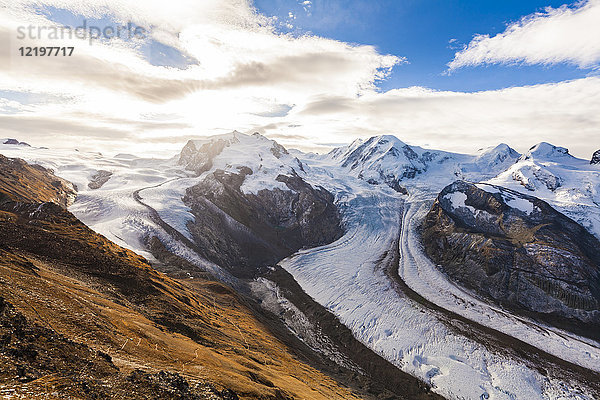 Schweiz  Wallis  Zermatt  Monte Rosa  Monte Rosa-Massiv  Monte Rosa-Gletscher  Grenzgletscher  Gornergletscher