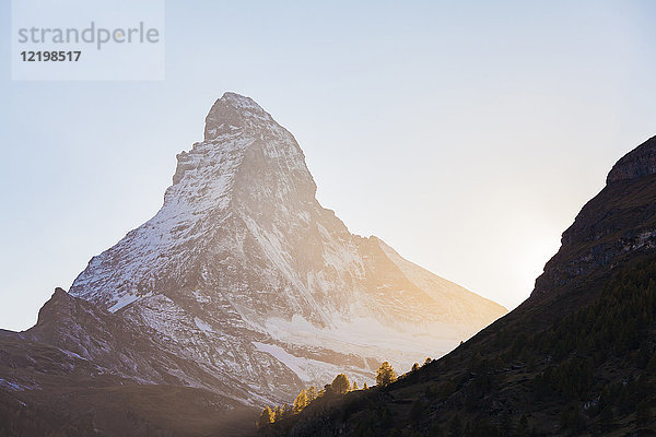 Schweiz  Wallis  Zermatt  Matterhorn am Morgen