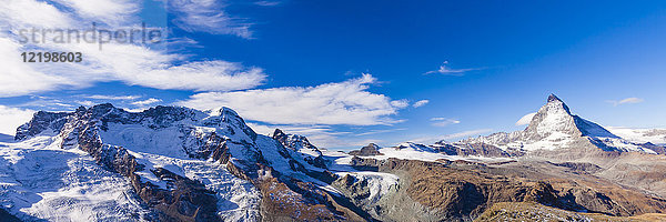 Schweiz  Wallis  Zermatt  Breithorn  Matterhorn  Panorama