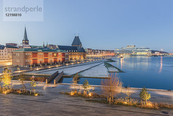 Dänemark  Aarhus  Blick auf Hafen  Zollhaus und Navitas