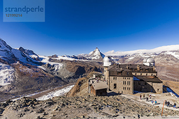 Schweiz  Wallis  Zermatt  Matterhorn  Gornergrat  Bergstation  Kulmhotel  Sternwarte