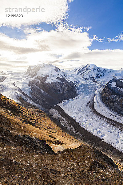 Schweiz  Wallis  Zermatt  Monte Rosa  Monte Rosa-Massiv  Monte Rosa-Gletscher  Grenzgletscher  Gornergletscher