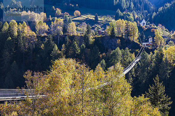 Schweiz  Wallis  Goms Brücke  Drehbrücke zwischen Fürgangen und Mühlebach