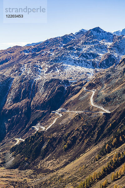 Schweiz  Wallis  Alpen  Blick auf den Grimselpass