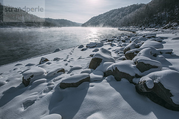 Russland  Oblast Amur  Fluss Bureya im Winter