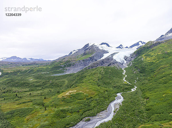 USA  Alaska  Luftaufnahme des Worthington Glacier  Chugach Mountains