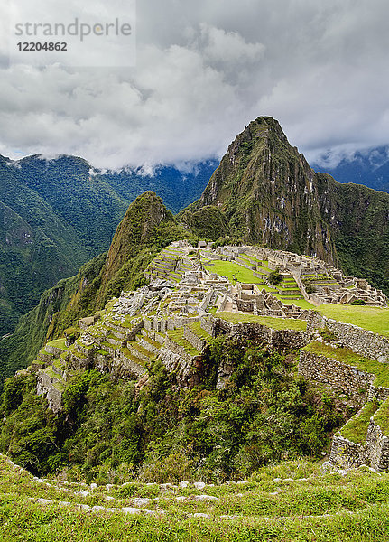 Ruinen von Machu Picchu  UNESCO-Weltkulturerbe  Region Cusco  Peru  Südamerika