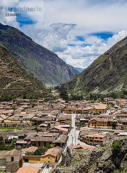 Ollantaytambo  Blick von oben  Heiliges Tal  Region Cusco  Peru  Südamerika