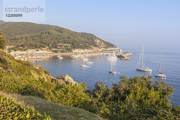 Segelboote im alten Hafen  Marciana Marina  Insel Elba  Provinz Livorno  Toskana  Italien  Europa