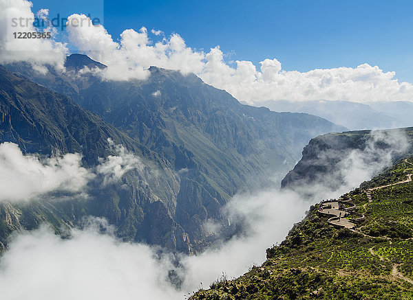 Aussichtspunkt Canyon Colca  Cruz del Condor  Region Arequipa  Peru  Südamerika