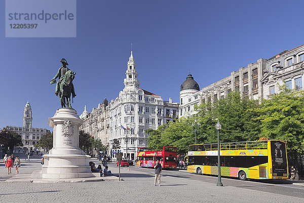 Dom Pedro IV Monument  Praca da Liberdade  Avenida dos Aliados  Porto (Porto)  Portugal  Europa