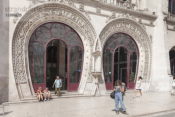 Estacio do Rossio  Bahnhof  manuelinischer Gotikstil  Baixa  Lissabon  Portugal  Europa